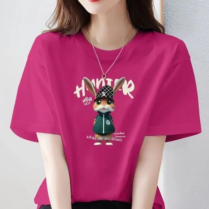 几元女式T恤 韩版圆领短袖 夏季韩版精梳棉女士半袖工厂直批