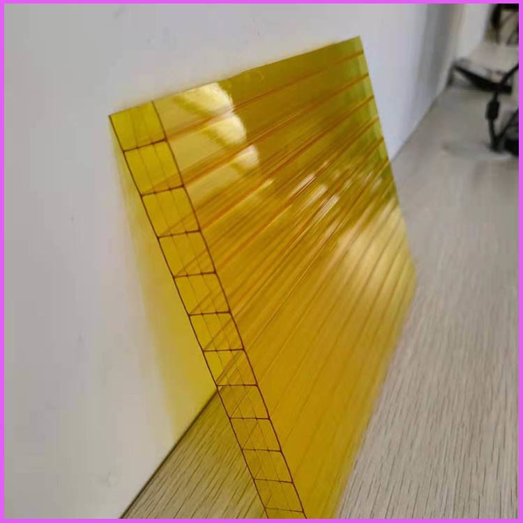 九江停车场车棚阳光板 高品质中空阳光板 黄色PC阳光板