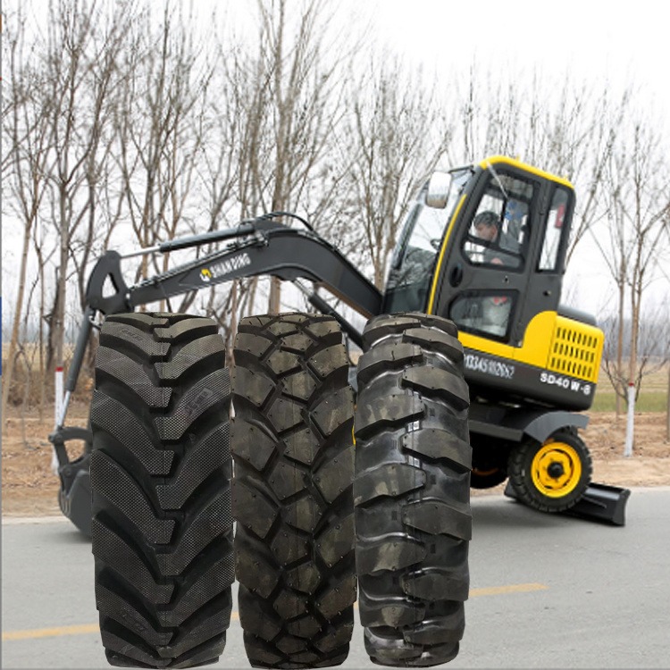 农用挖掘机铲车装载机750/825-16加密人字轮式挖机轮胎加厚耐磨82新源挖机轮胎三包