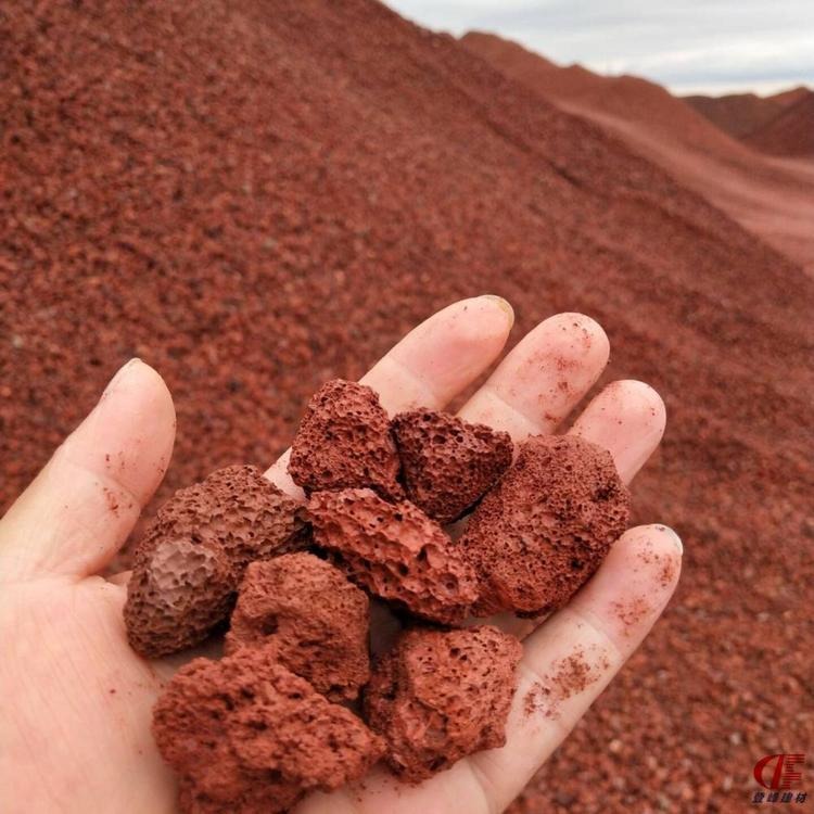 盆栽铺面红色火山岩颗粒 火山石滤料 黑色火山岩 实力厂家