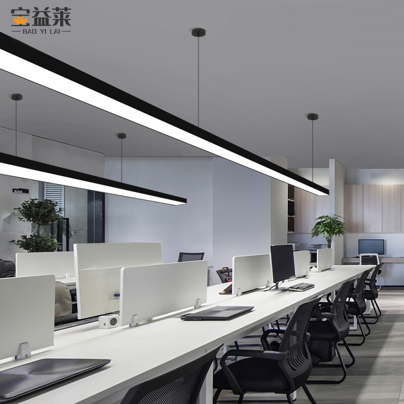 led办公室吊灯 工业风长条方通灯超亮工作室商用店铺条形灯图片