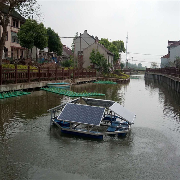 如克RUSN400太阳能水循环复氧控藻机减少水体悬浮物曝气机  光伏解层增氧设备