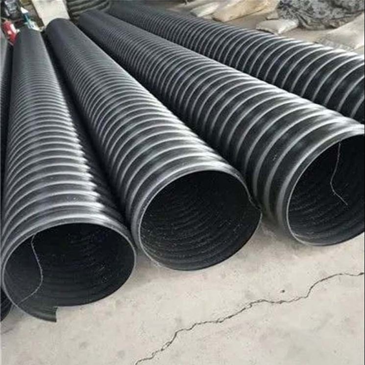 黑色波纹管 排水排污钢带管道 HDPE钢带增强聚乙烯螺旋波纹管