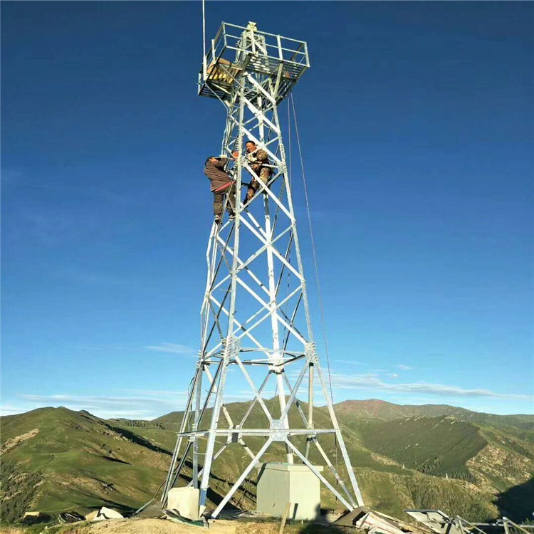 泰翔设计生产国标监测铁塔  国标监控塔 拉线圆钢监控塔 质保30年