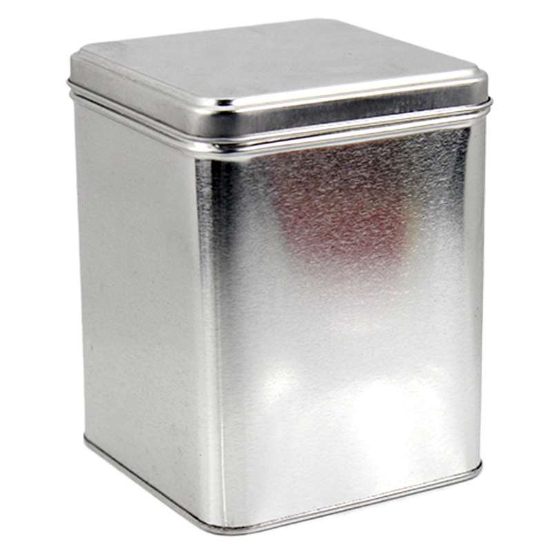 长方形铁皮收纳盒 银色茶叶罐铁罐定做 无印刷通用马口铁盒包装厂家