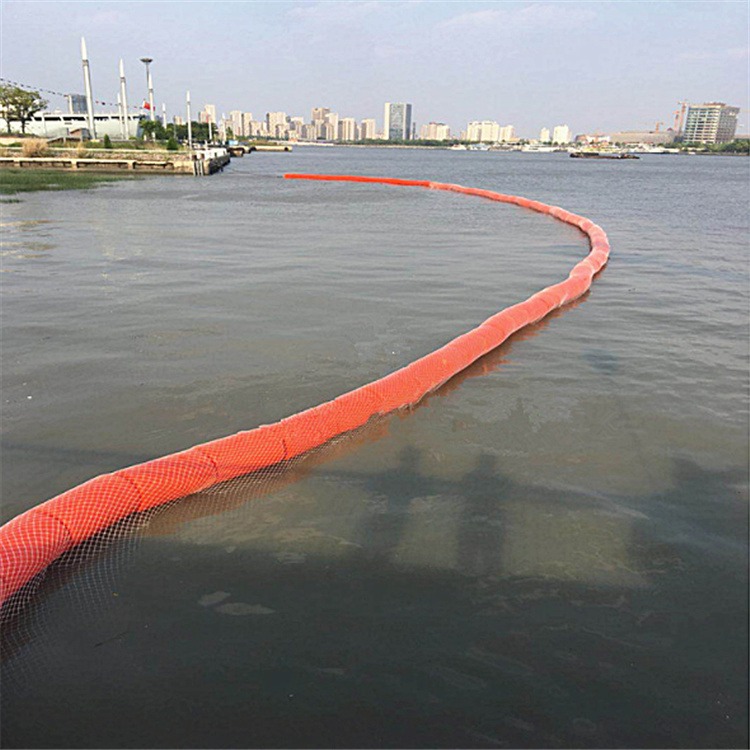 金山水面保洁拦漂网浮排河道水葫芦拦截清理塑料浮筒