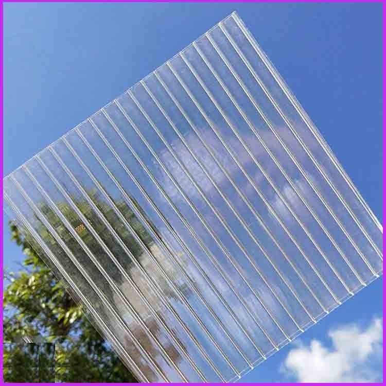 人行通道顶棚PC阳光板 许昌12毫米中空阳光板 透明双层阳光板厂家价格图片