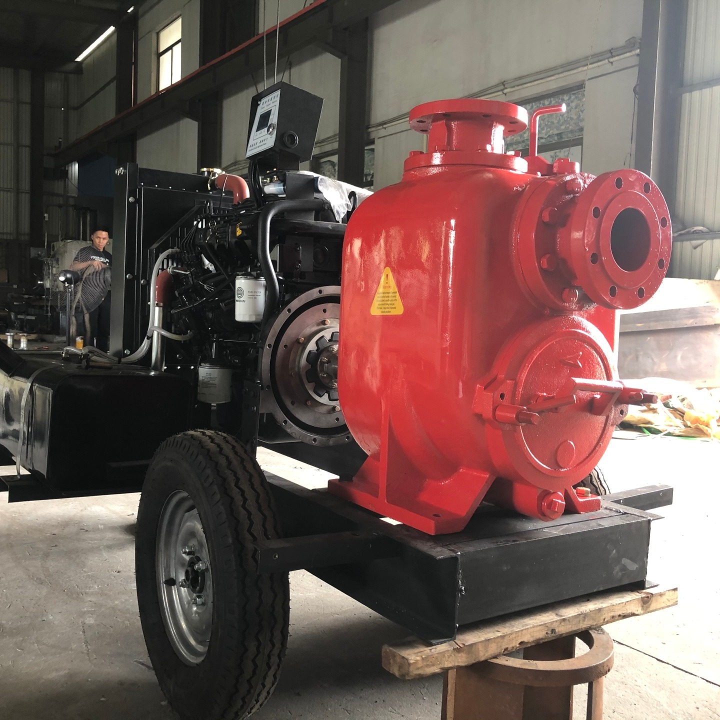 蓝升泵业柴油机消防自吸泵  移动式消防泵车 大流量防汛应急水泵