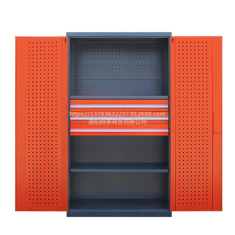 亿顺鼎 五金工具柜车间用双开门多功能储物铁皮柜子车间零件柜重型工具柜