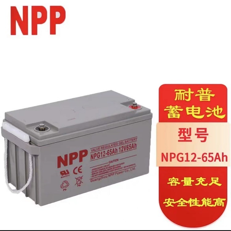 NPP蓄电池NPG12-65AH 12V65AH耐普免维护阀控式储能UPS电池