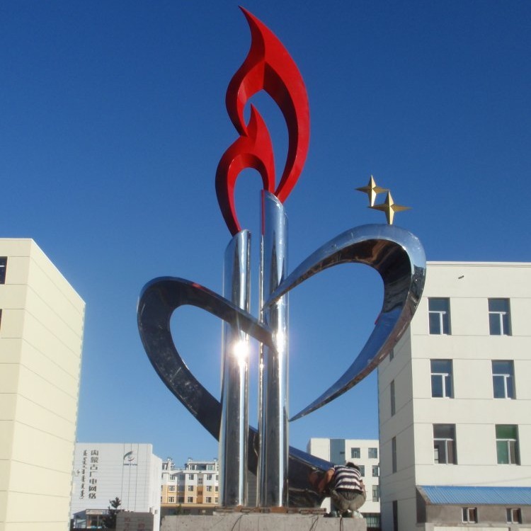 不锈钢火焰 火把雕塑 核心价值观雕塑 广场雕塑