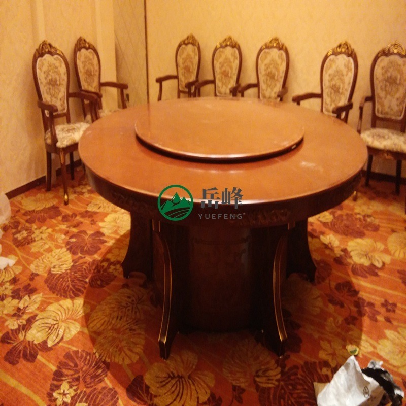 15人批发圆电动餐桌直径价格8300   尺寸仿古木餐桌设计	电动餐桌2.2米设备