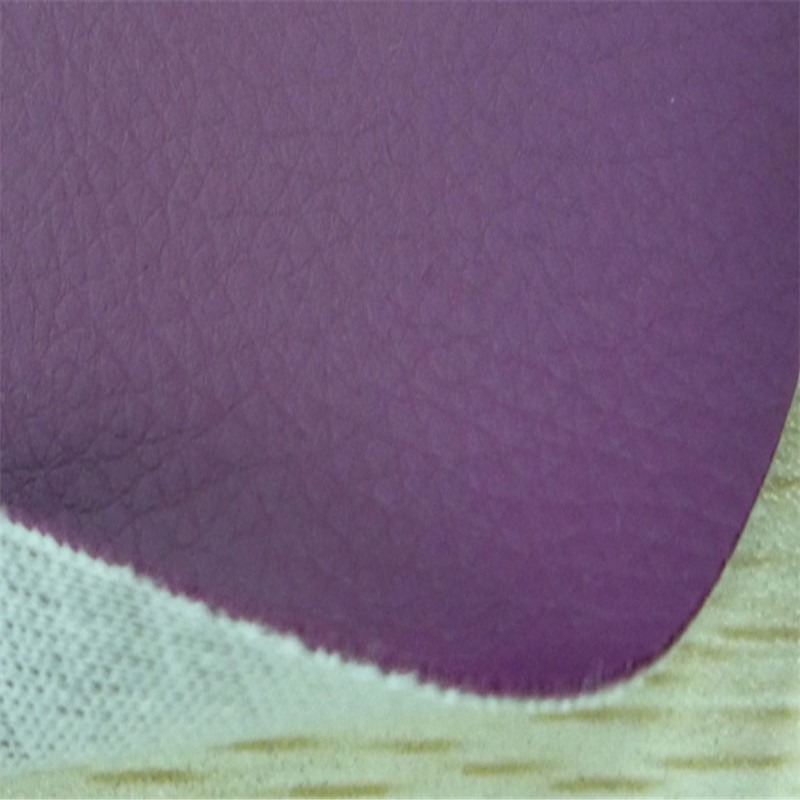 PU夹网布 紫色0.85mmPU单面贴合针织布面料 发泡人造革 沙发面料图片
