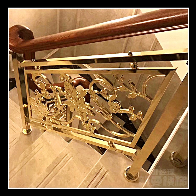 欧式家用楼梯 加厚铜板雕刻栏杆小旋转形玩出新花样