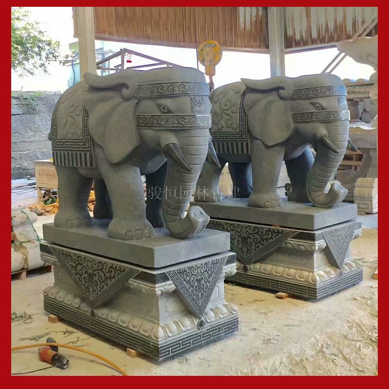 门口石大象 石雕大象放在家里的位置
