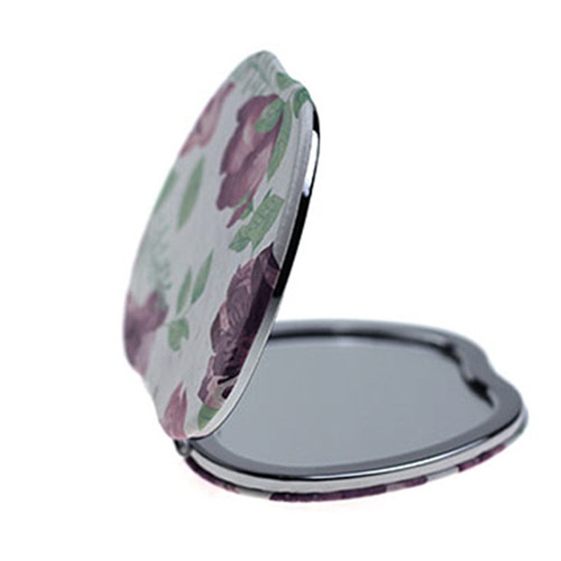 创意异形小镜子礼品随身双面镜工厂定制可爱随身折叠镜PU皮革化妆镜