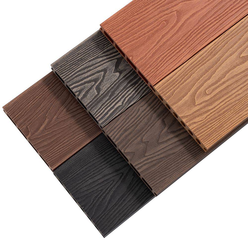 供应豪韵牌免维护pe木塑材料室外防水仿木地板塑木户外地板