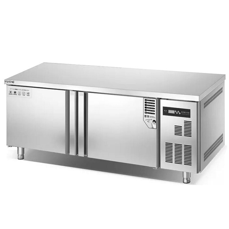 美厨风冷平台冰箱AWEF15 美厨二门冷冻工作台 1.5米卧式平台雪柜 商用不锈钢操作台冷柜