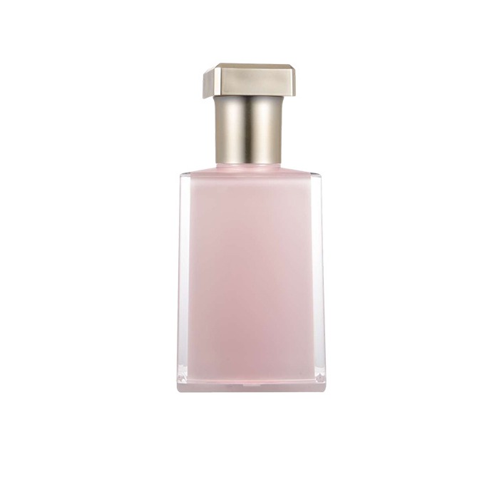 厂家直销现货40ML粉色方形亚克力水乳精华按压瓶子 化妆品乳液瓶