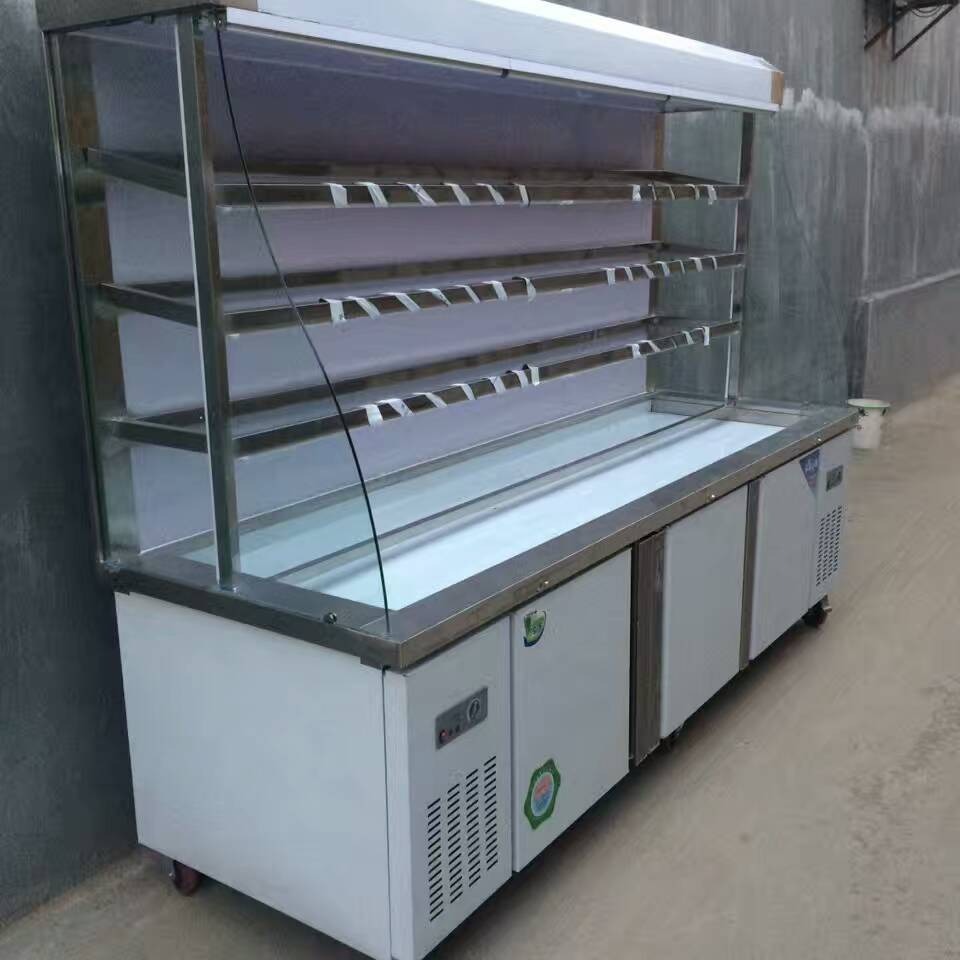 三门峡点菜柜 2米双机带冷藏 立式冷藏风幕柜图片