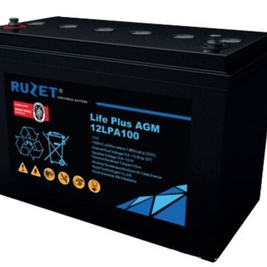 RUZET路盛蓄电池12LPA100 12V100AH房车光伏电网直流屏EPS主机UPS