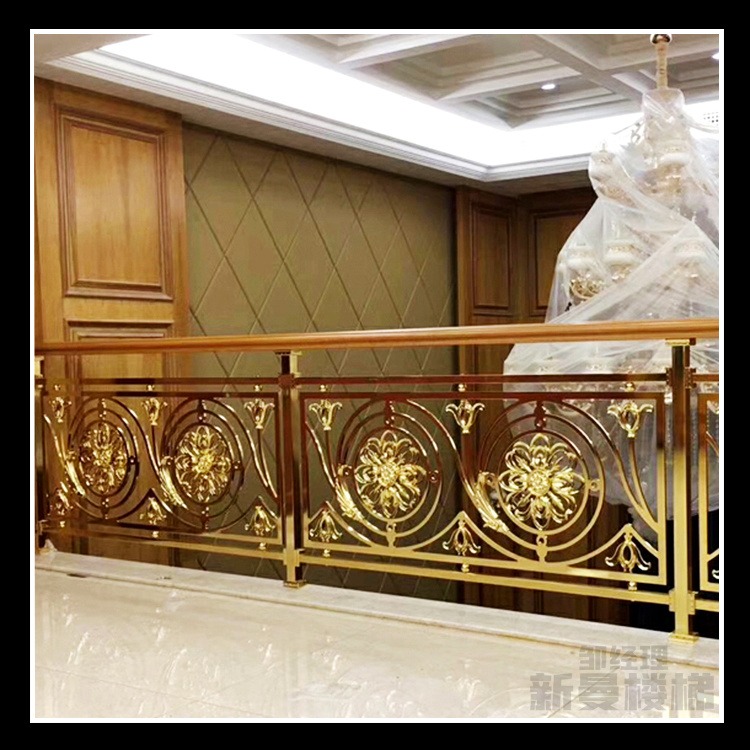 黄冈 酒店铝板圆弧楼梯护栏 新曼订制款式 铝板雕刻扶手
