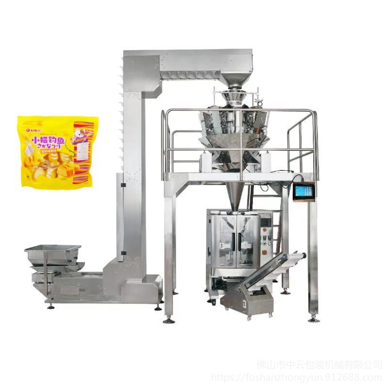 产地直销 自动定量脆枣包装机 多功能充气糕点食品包装机