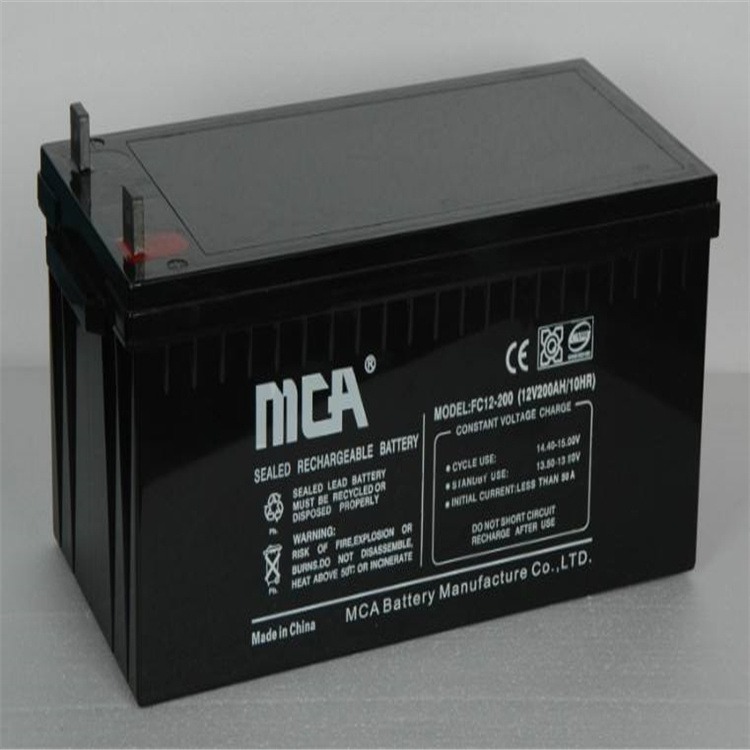 MCA蓄电池FC12-200 铅酸免维护 12v200AH 太阳能 UPS  直流屏电力蓄电池图片