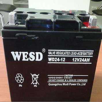 WESD蓄电池 WD24-12 12V24AH铅酸免维护电池 UPS不间断电源专用