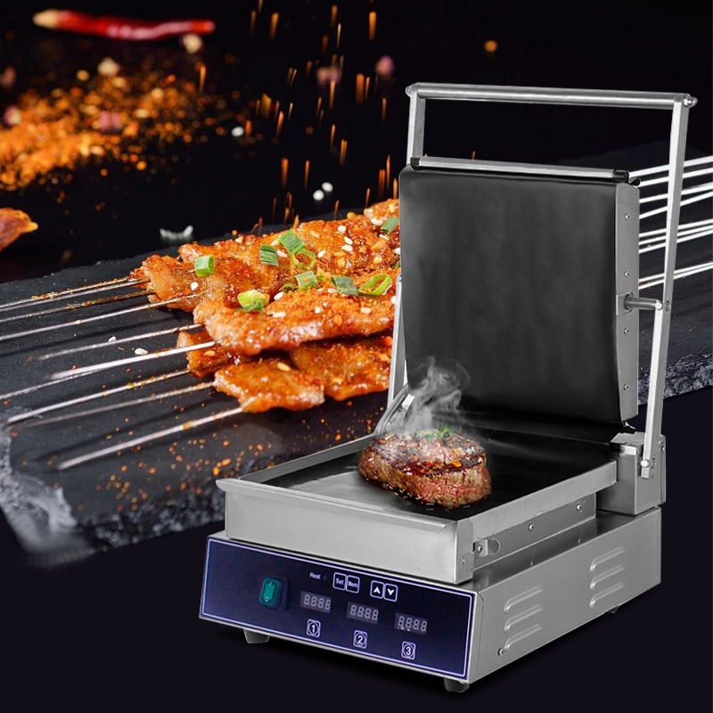 英迪尔扒炉 电热三明治机压板扒炉 双面煎牛排机烤鸭肠机