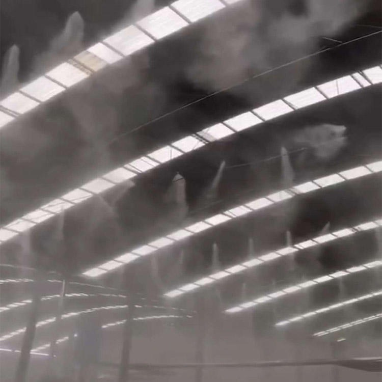 鹏宣 厂房200米降温设备 全自动降尘喷淋系统 4千瓦 高压微雾除尘加湿设备