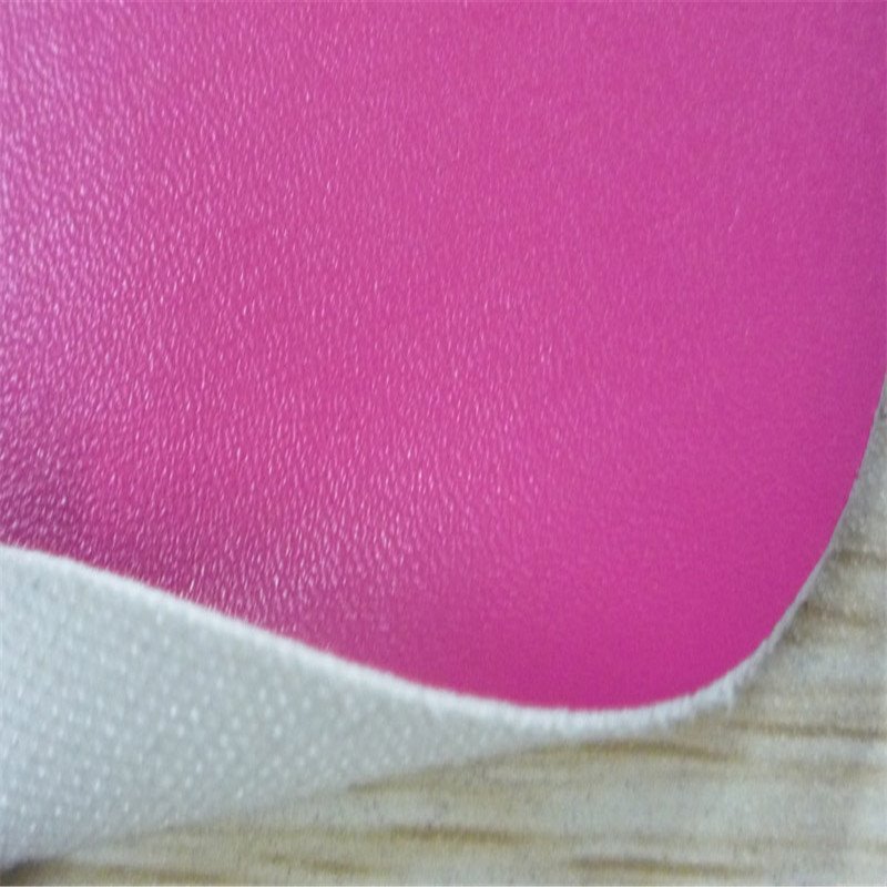 PU夹网布 粉红色0.70mmPU单面贴合针织布面料 人造革 沙发面料