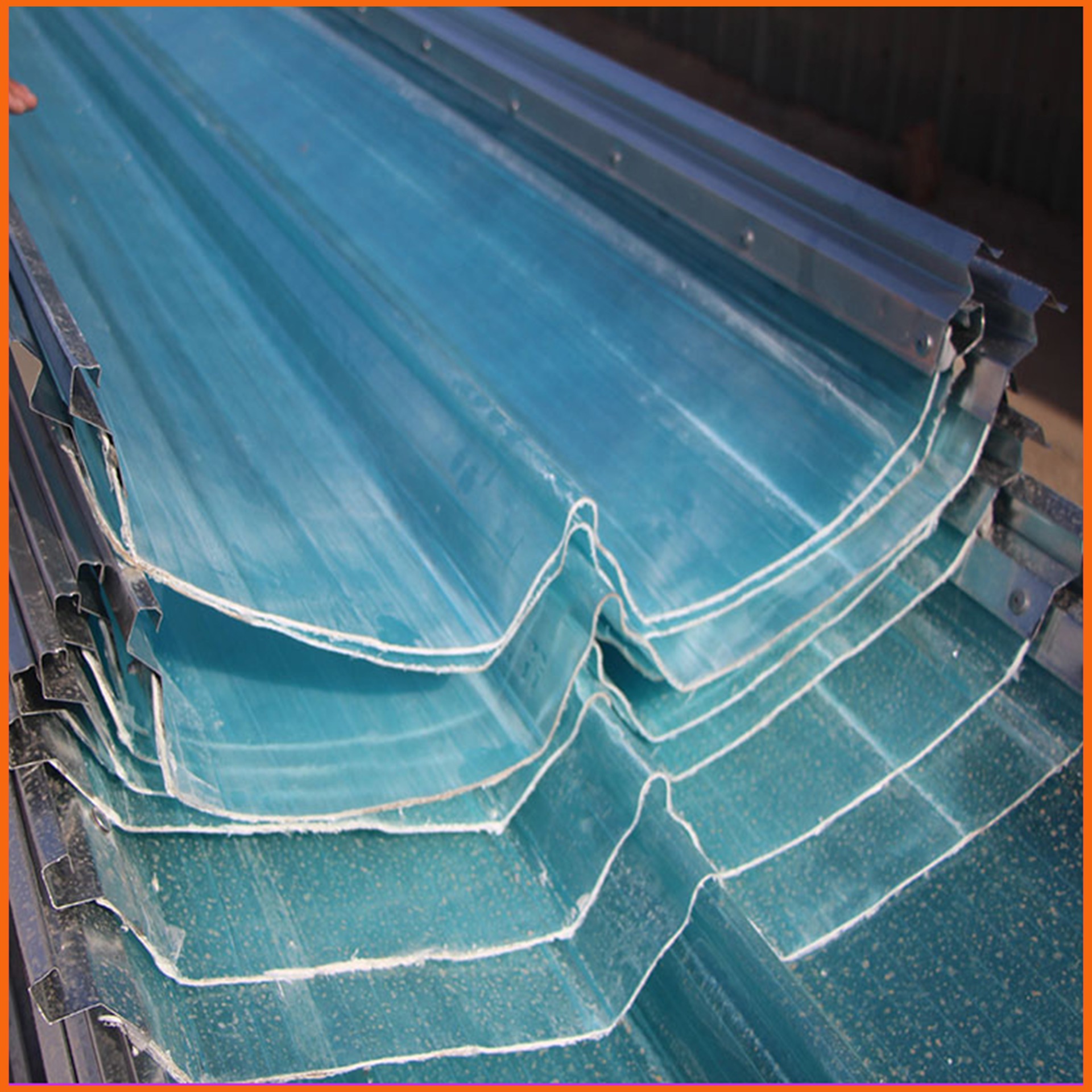 中波纹玻璃钢采光板 衡水FRP采光瓦厂家 单层钢边采光瓦价格图片