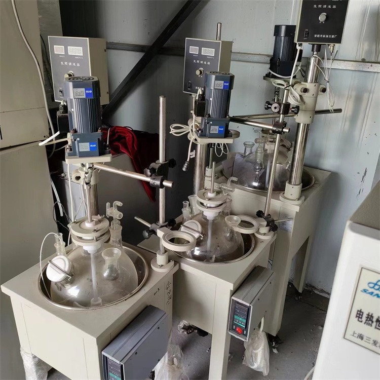二手DF-20L单层玻璃反应器 实验室蒸馏萃取搅拌 加热恒温反应釜 建功