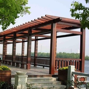 甘肃兰州乡村文化木长廊-景观木廊架