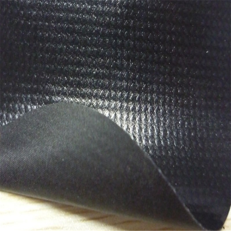 PVC夹网布 黑色0.53mmPVC抗静电面料 风筒面料