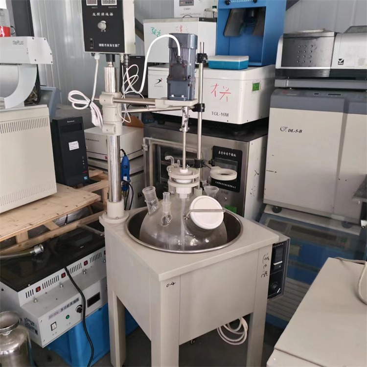出售二手DF-10L单层玻璃反应釜 实验室反应器 高温搅拌生物真空反应罐 建功