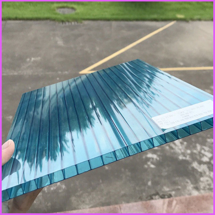 伊春蜂窝中空阳光板 双层湖蓝色阳光板  防紫外线PC阳光板