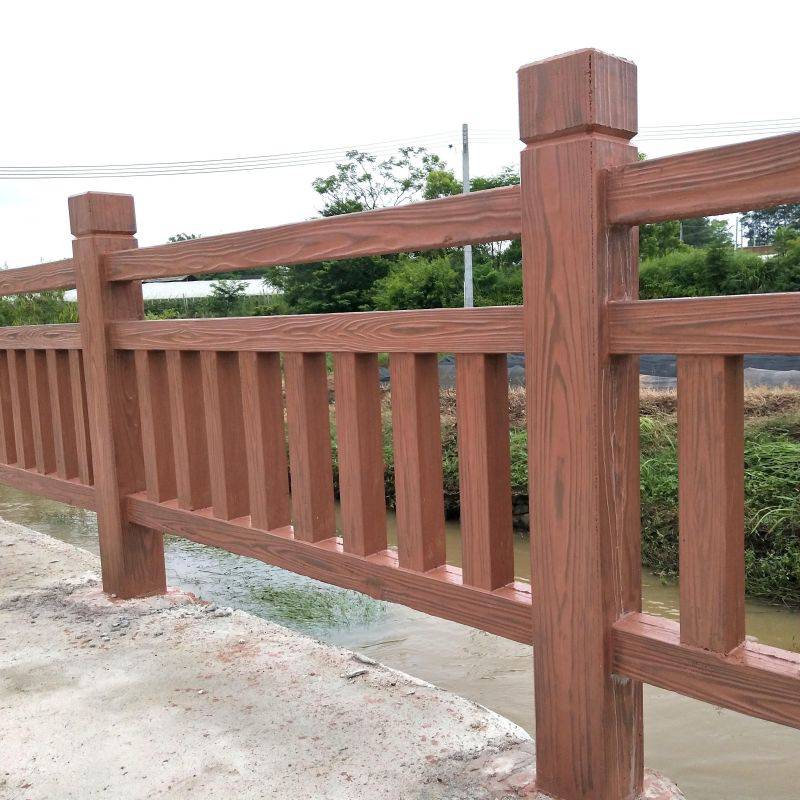 景观道路水泥护栏 桥梁混凝土防撞护栏 水泥护栏带安装浅木棕