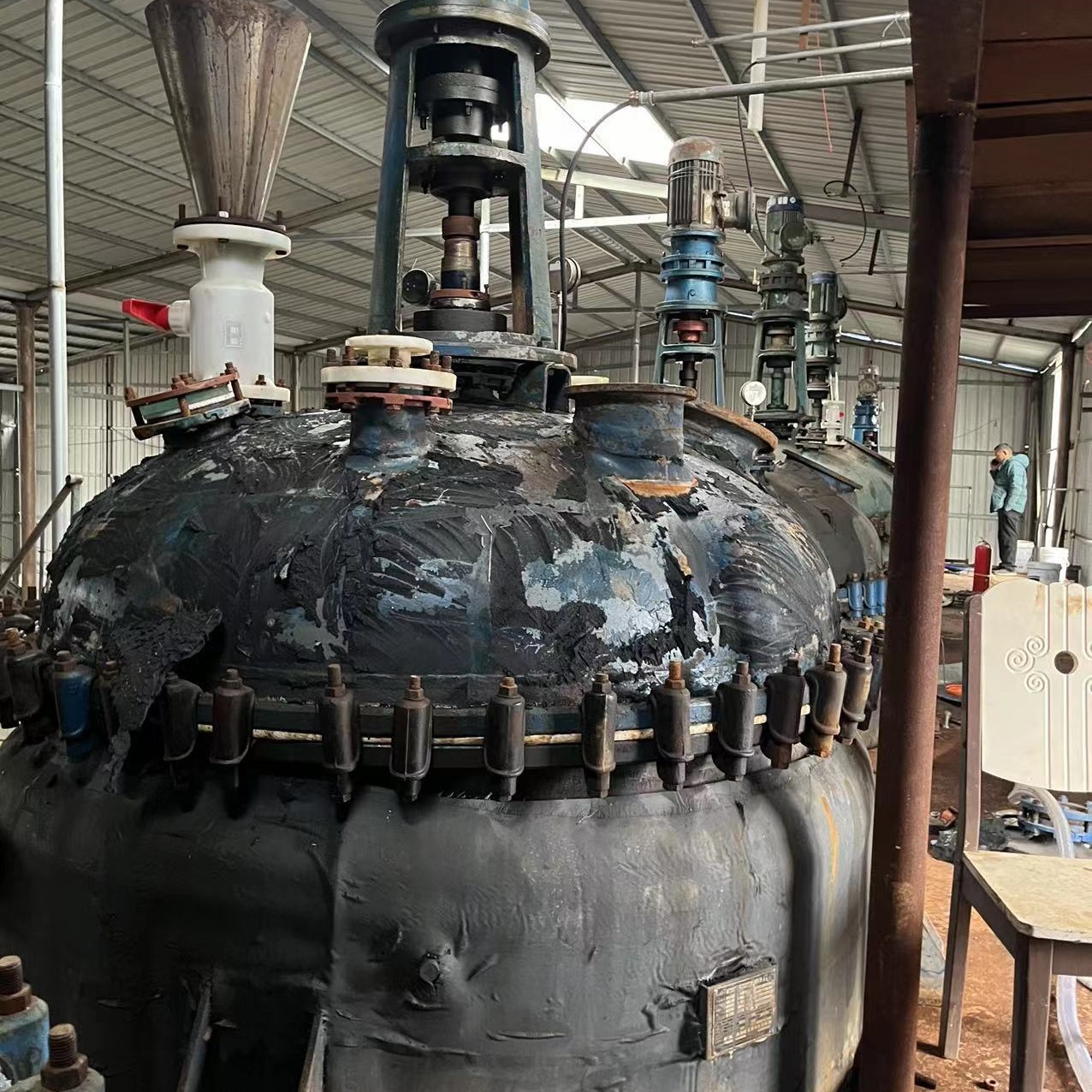 二手蒸馏反应釜 工业高压搪瓷 志诚机械 电加热搪瓷反应釜