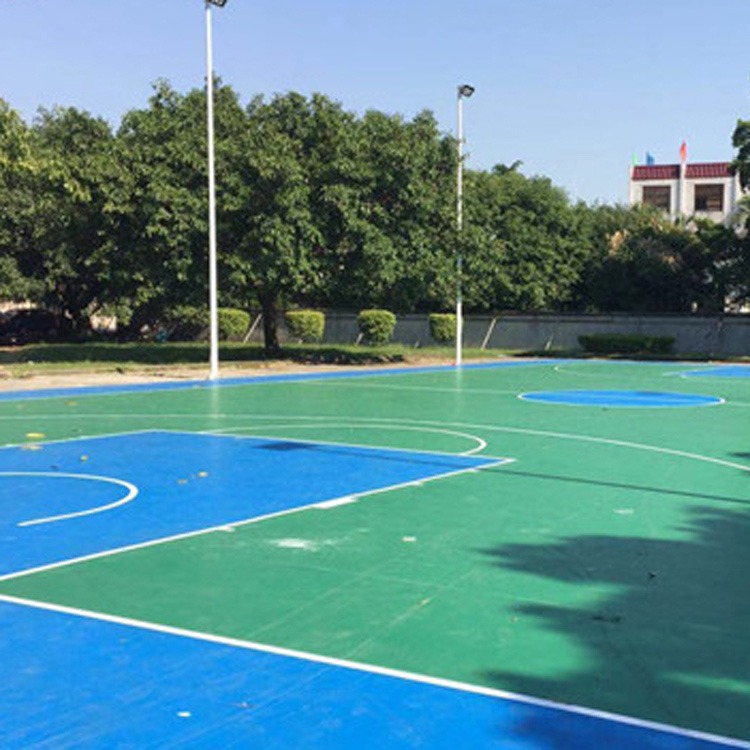 硅PU 君泰 塑胶网球场铺装 中小学篮球场硅PU施工图片