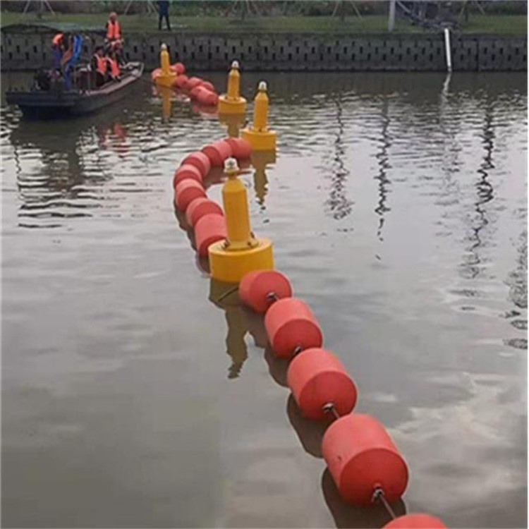 汉阳湖面漂浮物阻挡浮排易安装水面拦污浮桶价格
