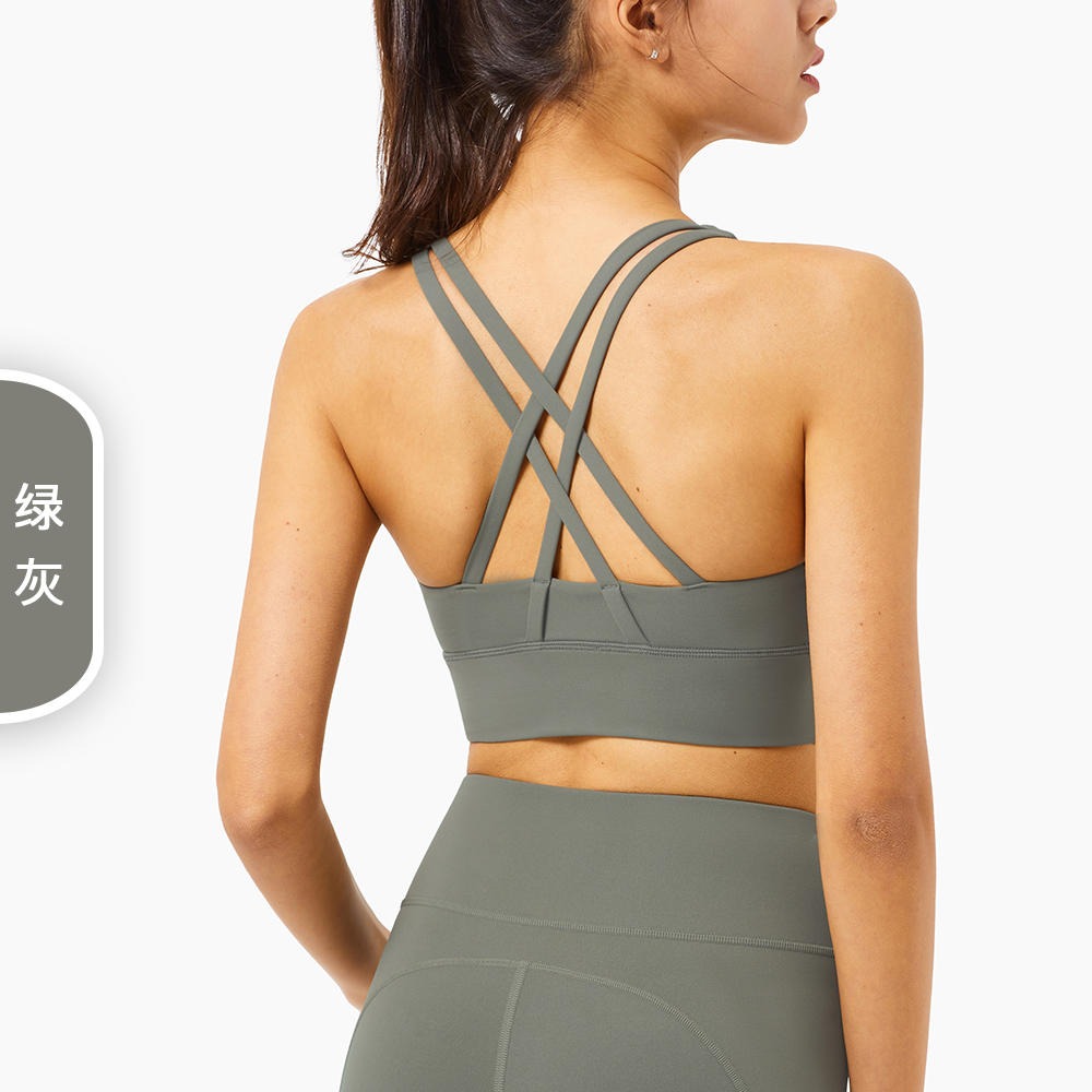 瑜伽服厂家批发2021新FP高强度运动内衣欧美跨境 交叉美背跑步健身运动文胸女WX1296