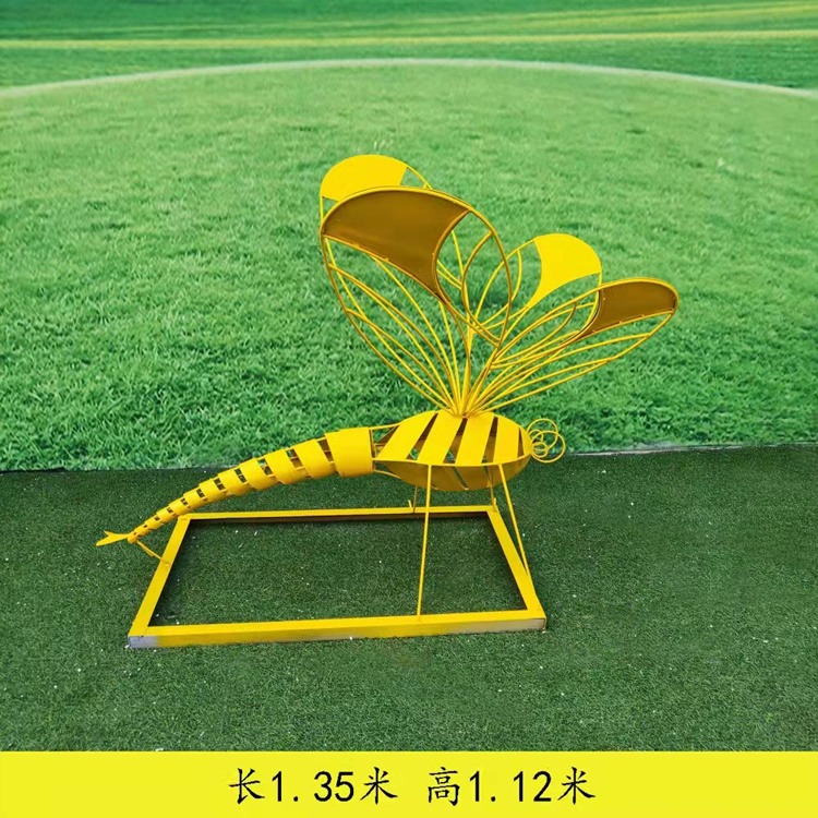 不锈钢雕塑 户外园林景观雕塑 金属丝镂空昆虫蜻蜓雕塑 草坪装饰摆件