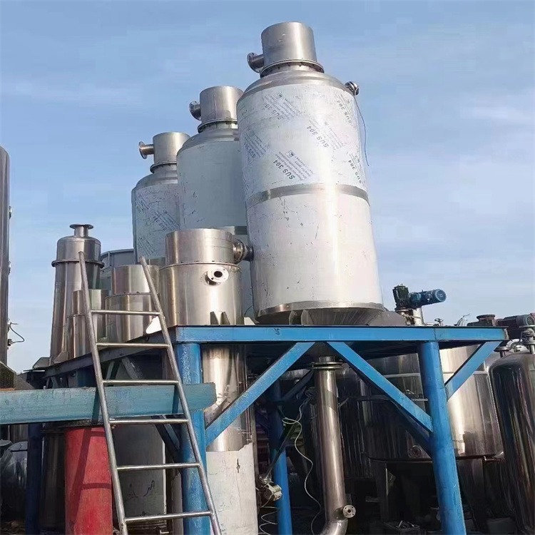 二手三效2吨浓缩蒸发器 强制循环蒸发器 中药提取浓缩蒸发设备 建功回收