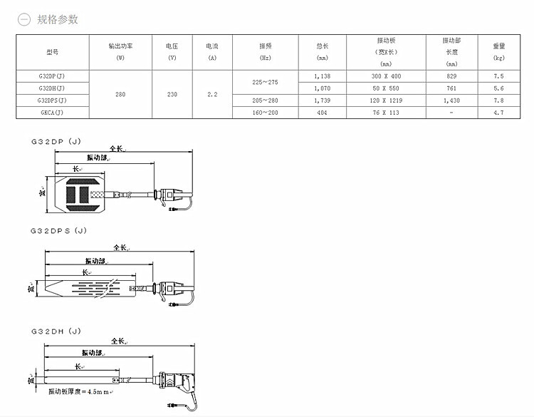轻便振动器  G32DL(J)  轻便振捣棒 混凝土振动器 棒式  软管式  原装进口爱科昇 日本EXEN示例图9