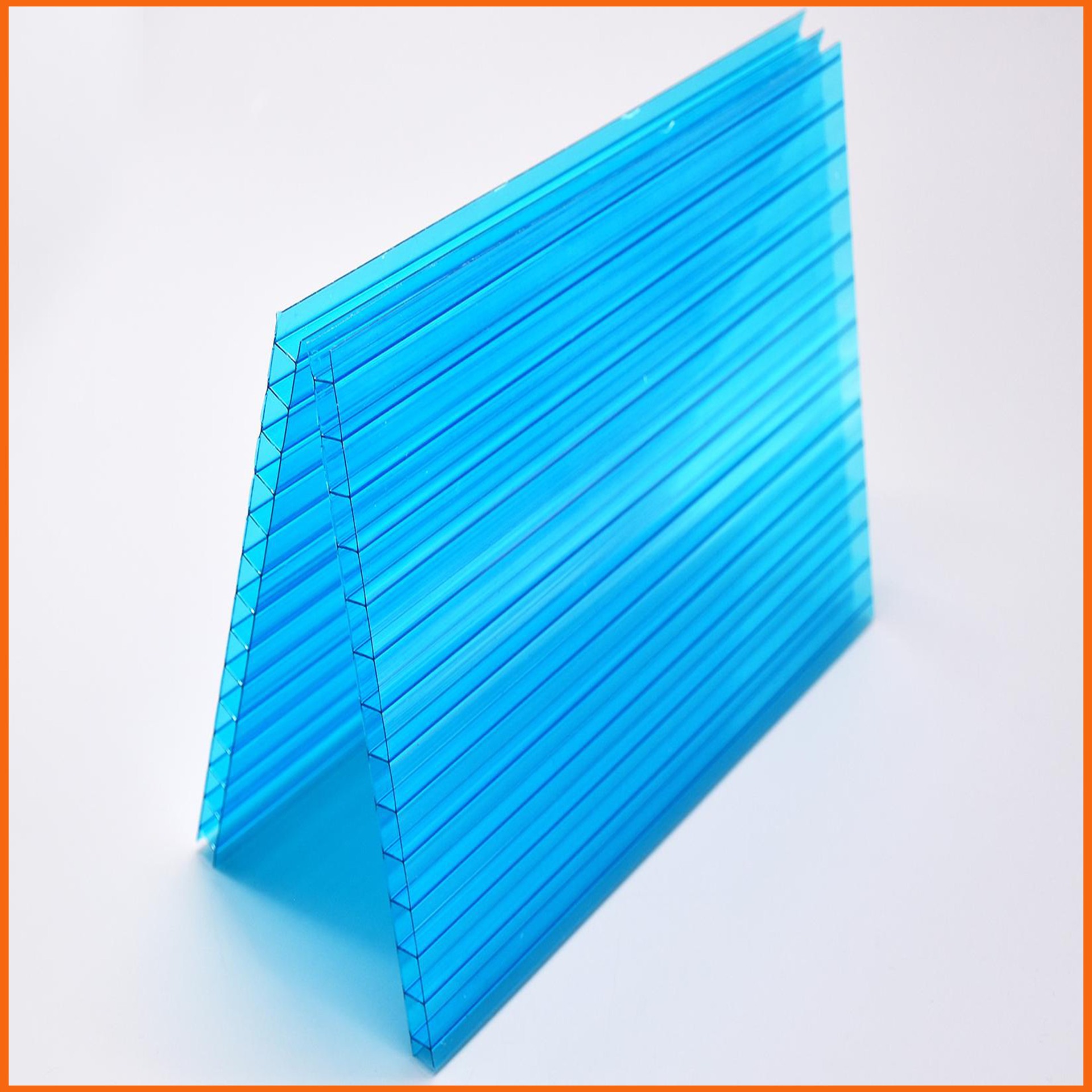 车棚雨棚阳光板 黑龙江蓝色双层阳光板 12毫米双层阳光板价格
