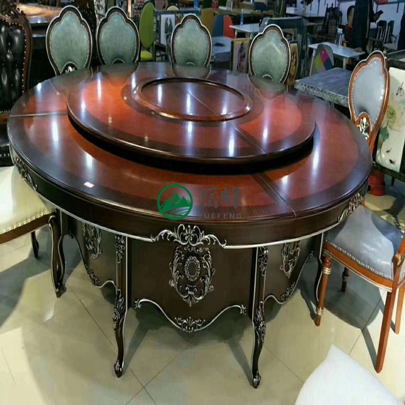 28人正定家具城酒店餐桌价格7300 火锅桌椅餐桌机芯	餐桌尺寸规格是9米