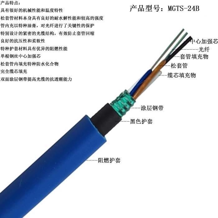 MGTS-48B1矿用阻燃光缆 48芯单模通信光缆