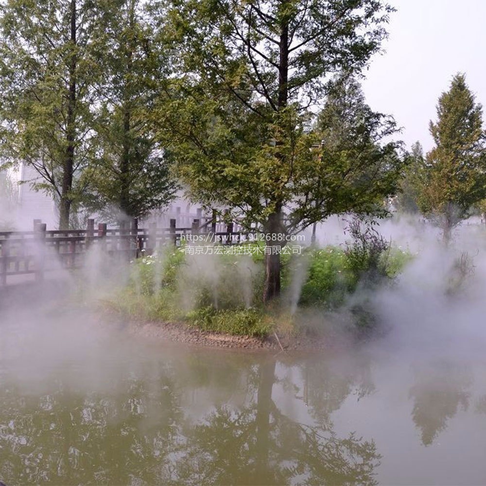 园林喷雾造景 绿化带喷雾保湿 文明城市绿化喷雾系统 生产厂家 WHCK/万宏测控图片